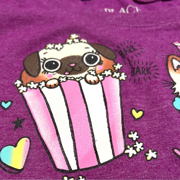 Children’s Place S 5/6 Purple Heather shirt w/Animals in Desserts & Hashtags - Picture 5 of 8